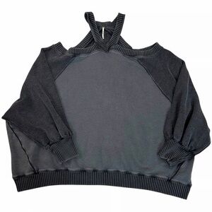 Free People Black Off-the-Shoulder Sweater